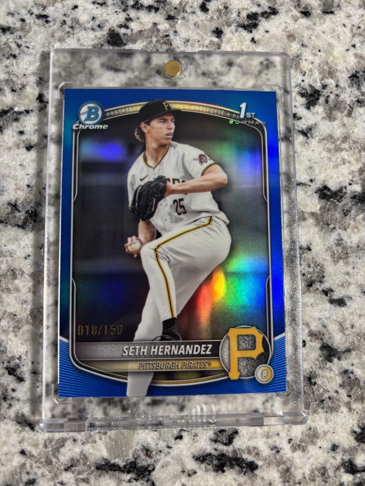 2025 Bowman Draft #BDC-25 Seth Hernandez Chrome Blue Refractor #/150