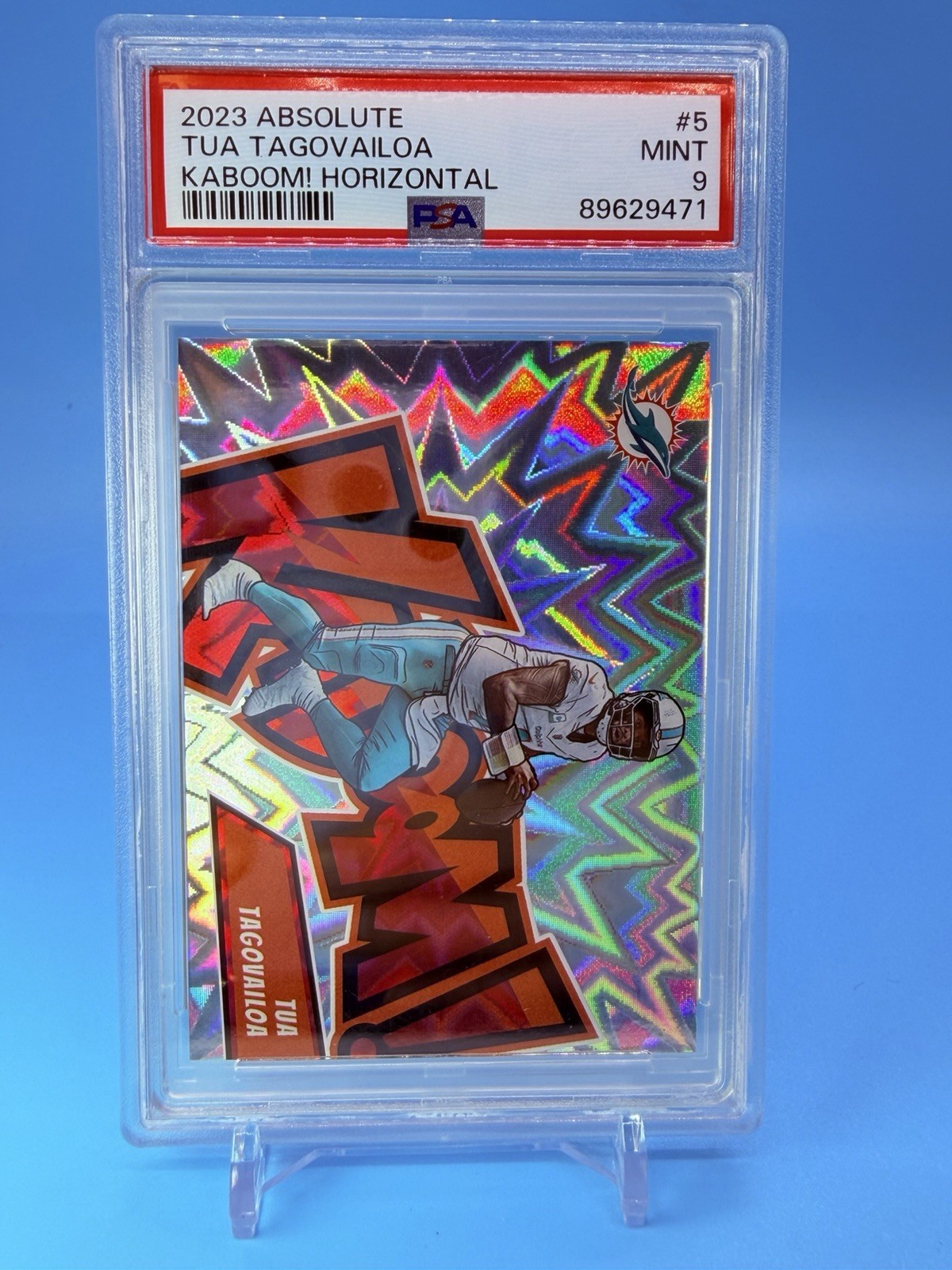 2023 Panini Absolute ~ TUA TAGOVAILOA ~ KABOOM! 💥Case Hit SSP ~ PSA 9 MINT 🔥