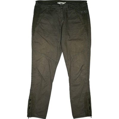 NILE Atelier 46 Jeans Hose Khaki Damen 7/8 ankle Stoff dünn Zip W36 XXL Cargo