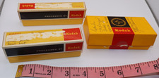 Lot of 3 Vintage Kodak Slide Boxes Cases Storage Yellow Red Processed By Kodak