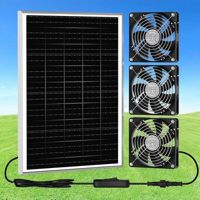 Solar Chicken Coop Fan 5.5'' 30W 3200 RPM - Outdoor Air Circulation Cooling
