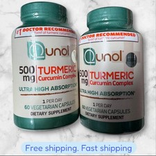FOR 2 Qunol Turmeric Curcumin 500mg Capsules Extra Strength Formula 60 Count NEW
