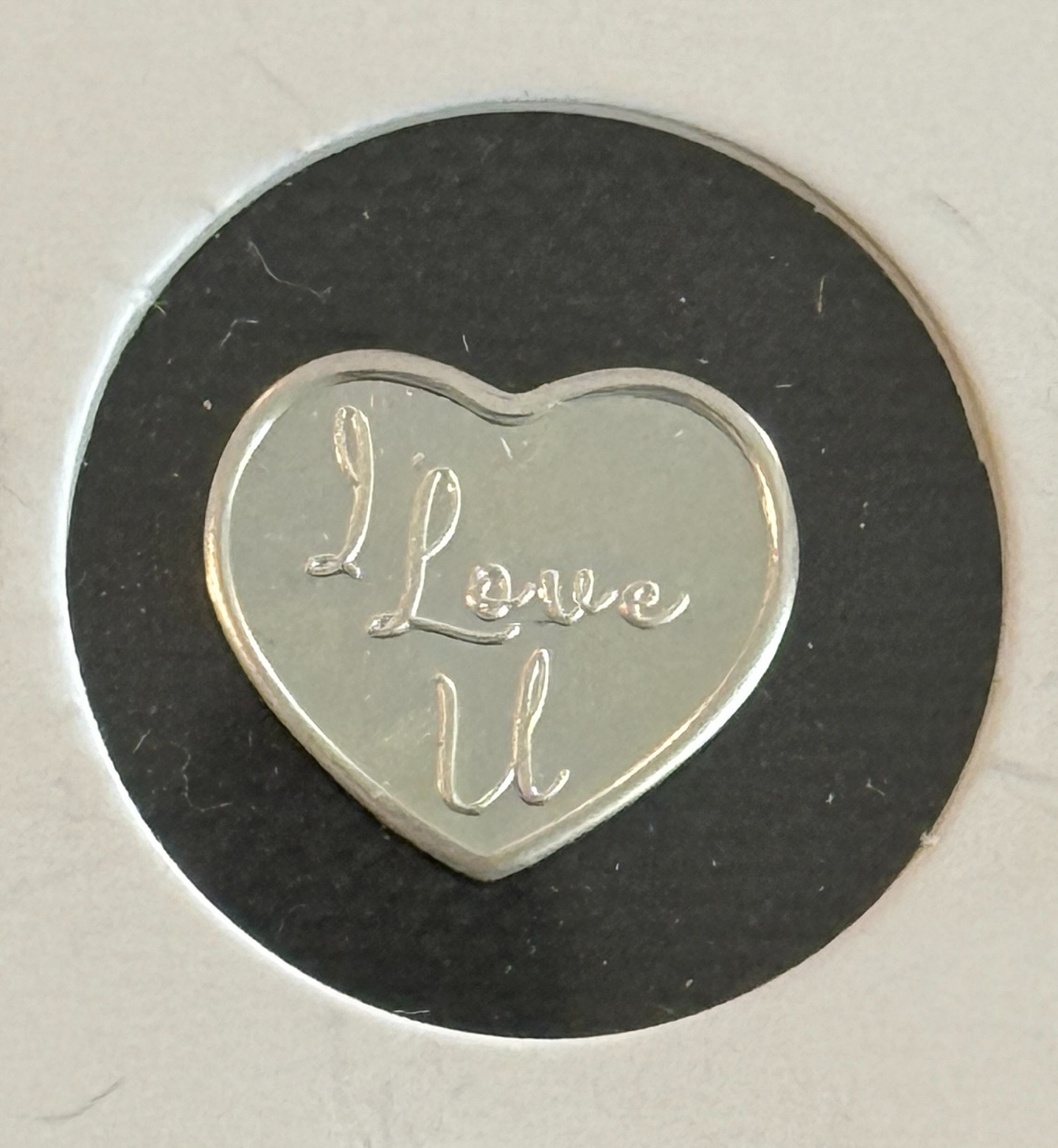 I Love U Heart Design 1 Gram .999 Fine Silver Bars ***FREE SHIPPING***