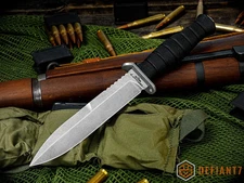 Defiant 7 Knife M320 3V Stonewashed Blade Injection Molded Handle Kydex Sheath