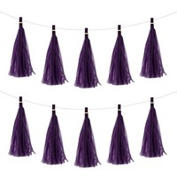 20Stk Dunkel Lila Quaste Girlande Banner Mit Seil Seidenpapier Quasten