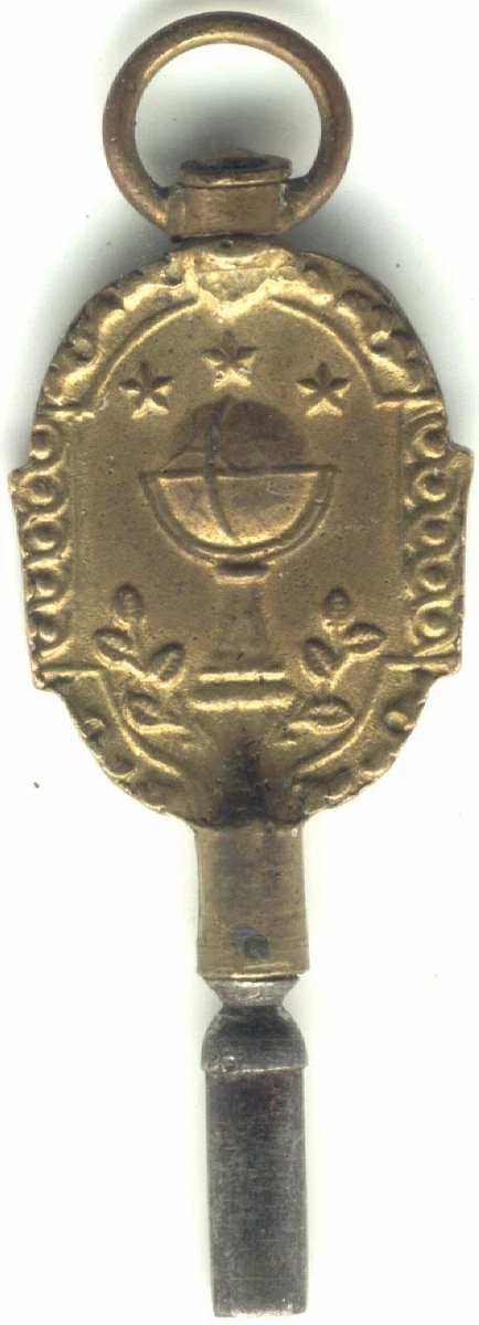 Clé De Remontoir Pour Montre De Poche, N°2, Laiton Et Fer, 13,2g, 7,8cm, Occasion