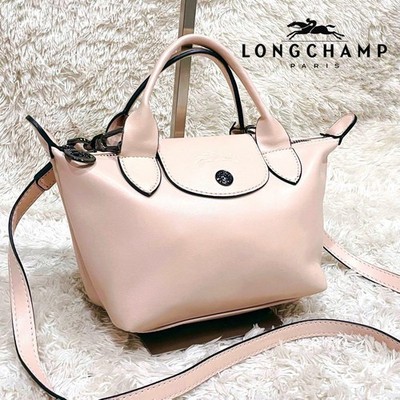 Longchamp ショルダーバッグ 2way ピンク S &2353 Longchamp Le Pliage Cuir XS Pink Mini 2way Handbag Leather Compact