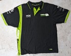 HAWK Kawasaki Racing Polo Shirt Black/Lime Green Official Motorcycle Merch XL