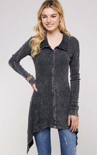 NWOT Urban X Mineral Washed Long Sleeve Thermal Tunic Outerwear Navy Medium