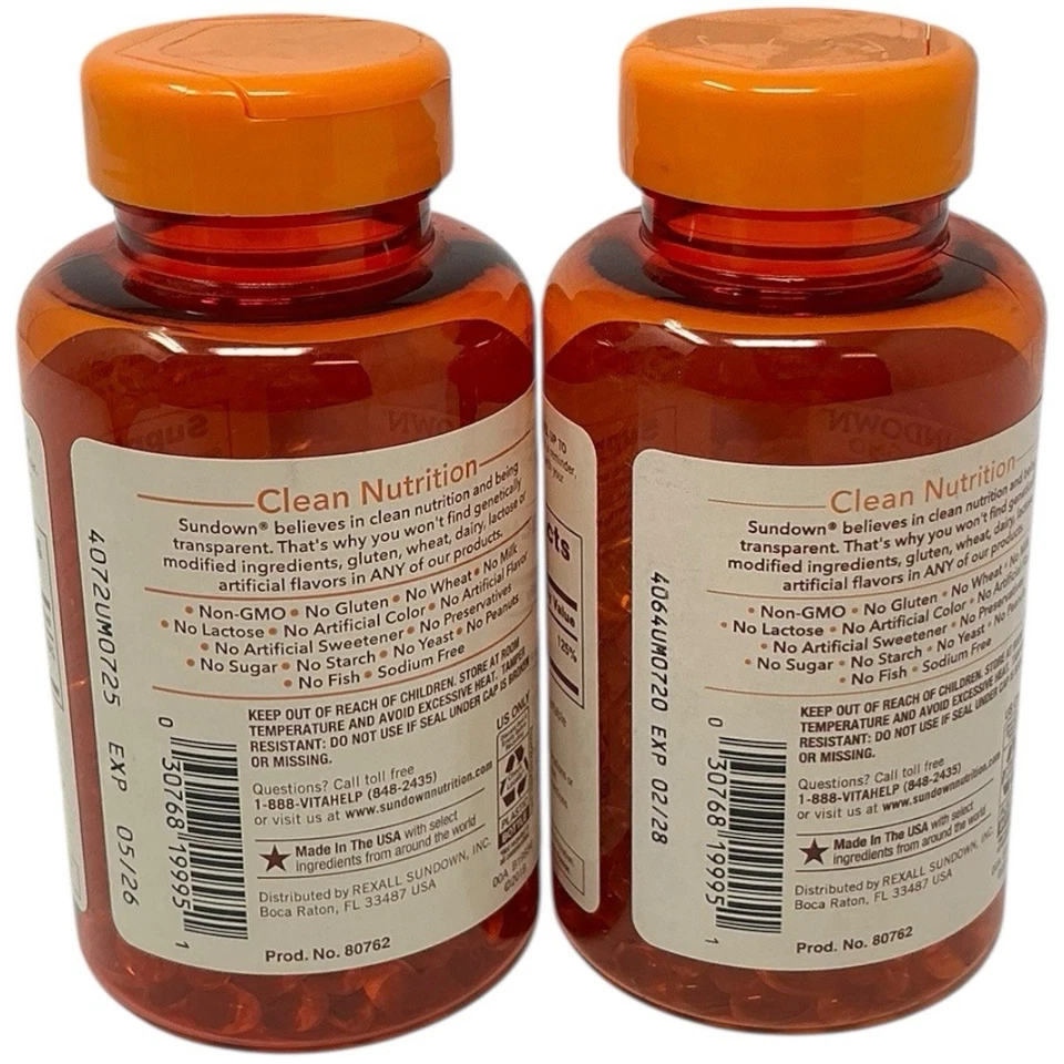 Lote de 2-Sundown, Vitamina D3 1000UI 25mcg 400 Cápsulas Gelatinosas Dentes Ósseos Saúde Imune - Imagem 3 de 4