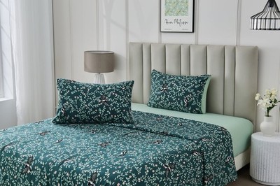 Bedrucktes Soft Touch Laken Set Spannbettlaken & Flachbettlaken mit Kissenbezügen Ganzjahres