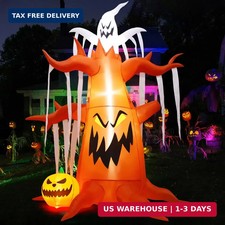 GOOSH 10 FT Halloween Inflatables Tree Outdoor Decorations Blow Up Yard Scary De