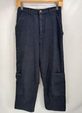 Meals Baggy Chef Pants Cotton Black 25.5 Inseam w/Pockets Mens Size Small