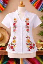 Blusa para mujer Guayabera Yucateca mexicana, talla 40 (US 10/12)