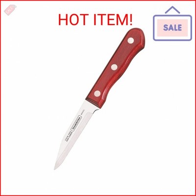 Tramontina Paring Knife 3'' Stainless Steel Display, Redwood