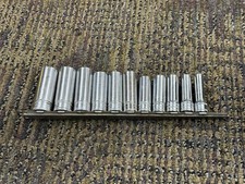  Snap On Tools Usa 9mm- 19mm Metric 38 Drive Deep Socket Set Lot 6 Pt
