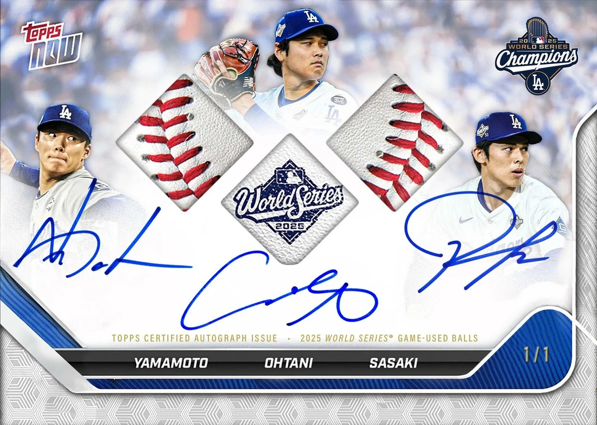 2025 World Series Champs LA Dodgers Topps NOW 15-Card Team Set