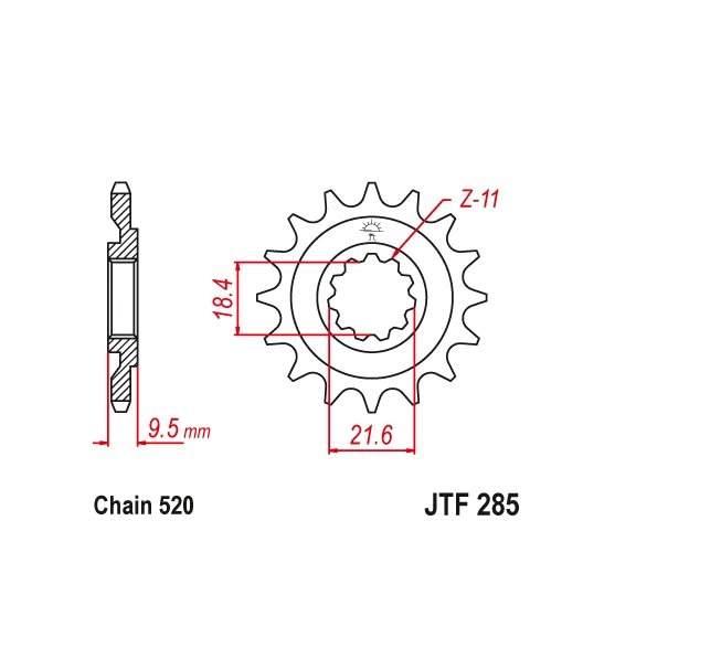 Piñón delantero PBI 15T Honda CR250/CR250R CR500/CR500R 1986-1987 Foto 2 de 2