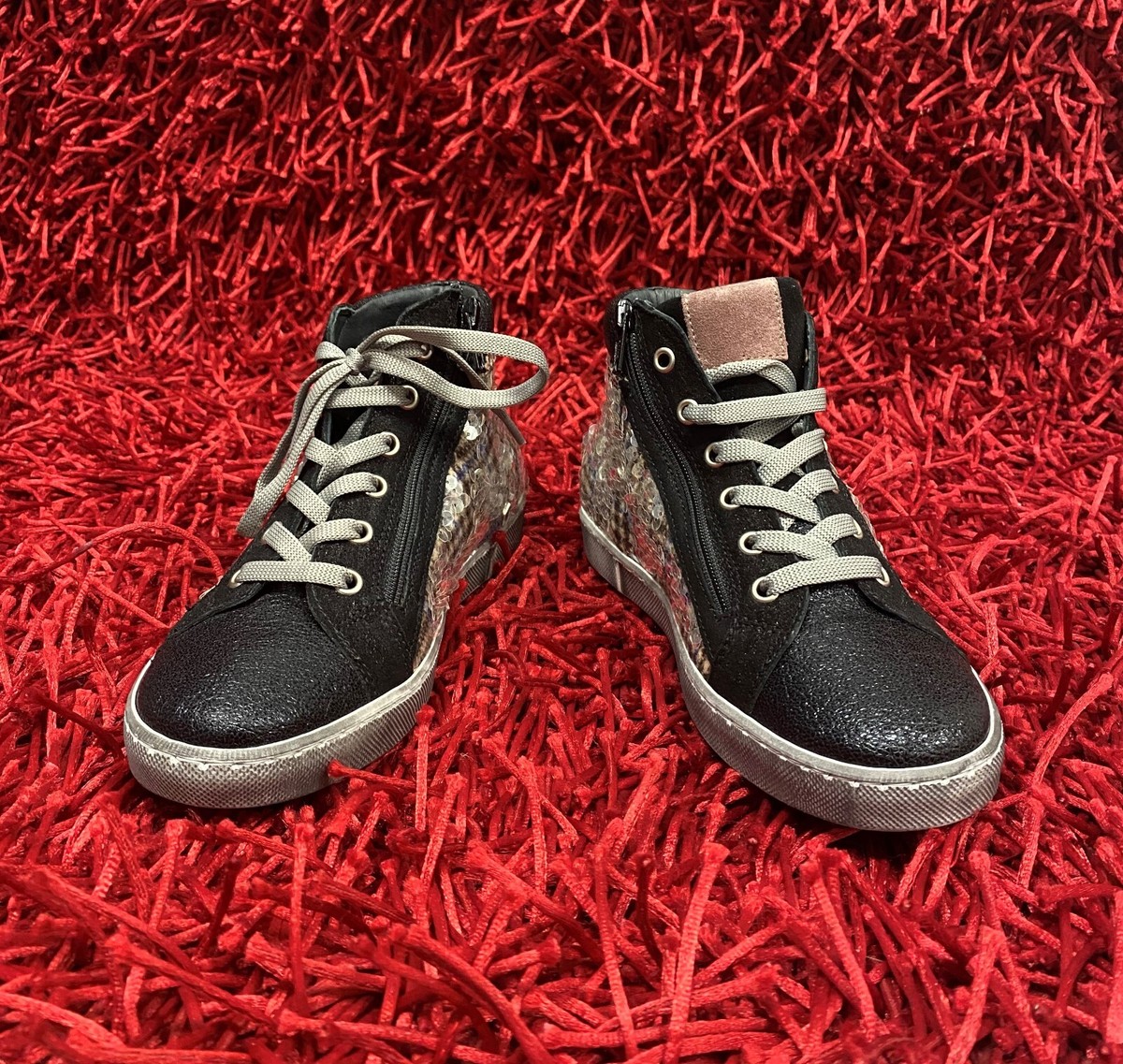 Chaussures Montantes Reqins En Cuir Noir Pour Enfant - Taille 32, Neuves Avec Boîte