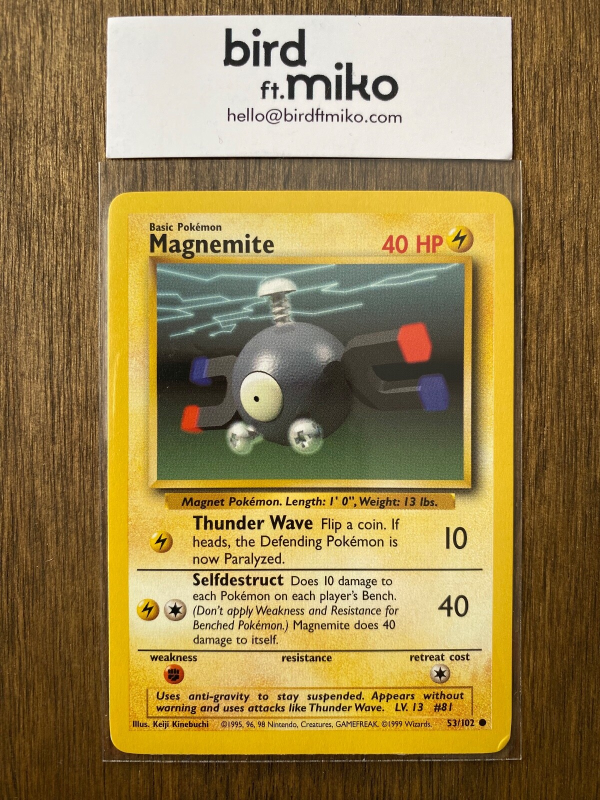 1999 Magnemite 53/102 Common - Pokemon Base Set Unlimited TCG - MP