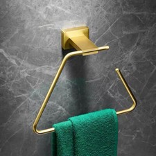 All Copper Brass Light Luxury Towel Ring Storage Holder Bathroom Brushed Gold
