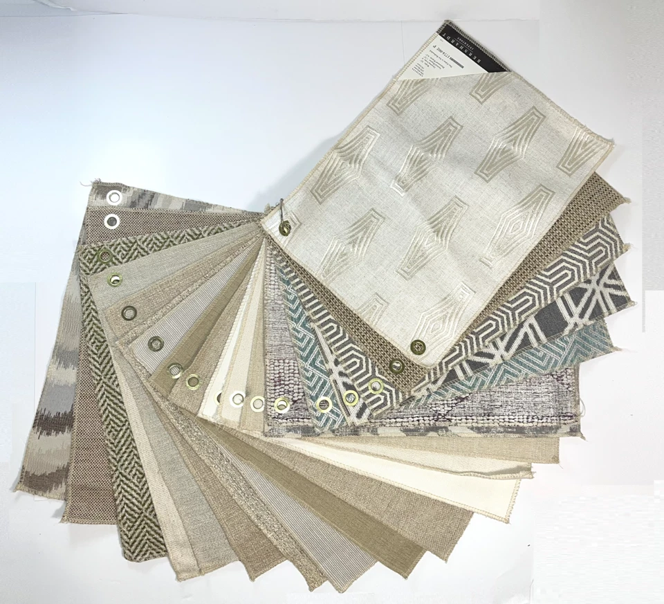 LOT 20 BERNHARDT Collection Beige White Cream FURNITURE Textile 17 x 12 " Swatch - Image 2 of 4