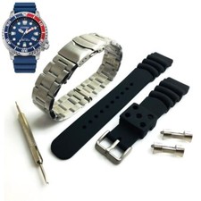 Steel  Silicone Replacement Watch Band Citizen Diver's BN0168-06L E168-A14ST01