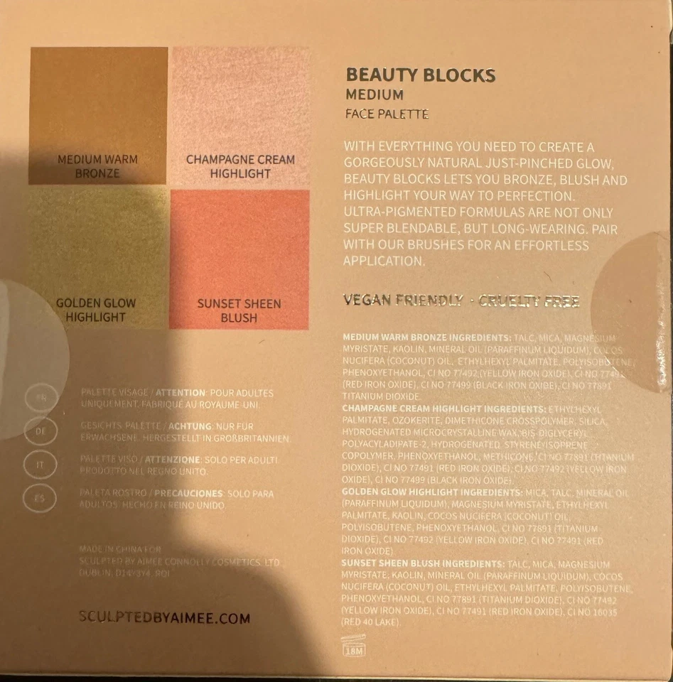 SCULPTED By Aimee Connolly - Beauty Blocks Face Palette (Medium) 4x3g NEW - Image 2 of 2