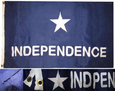 3x5 Embroidered Texas Captain Scott's Independence Synthetic Cotton Flag 2 Clips