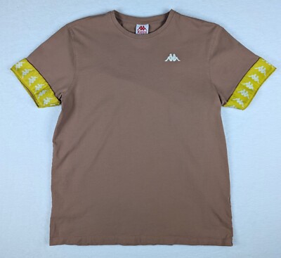 Kappa 222 Banda Balima Men s Brown Yellow T- Shirt Size XL