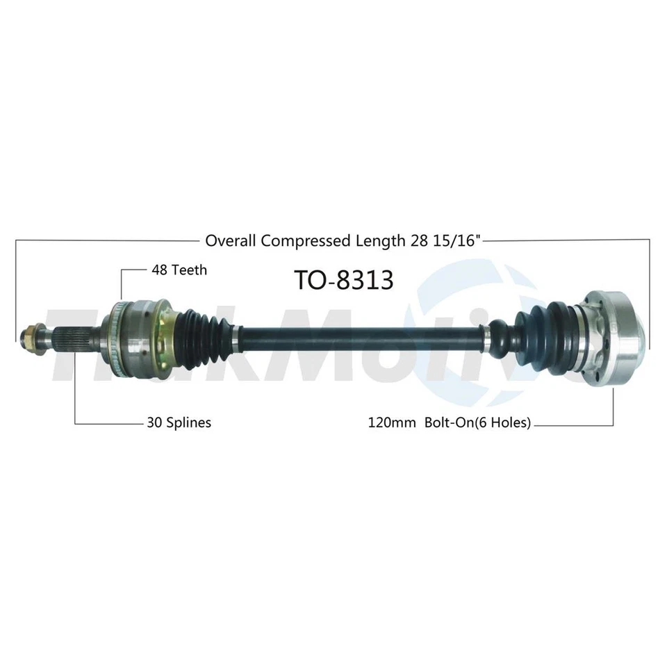 Eje TrakMotive CV eje junta CV 2x se adapta de 1990 a 1994 Lexus LS400 Foto 2 de 3