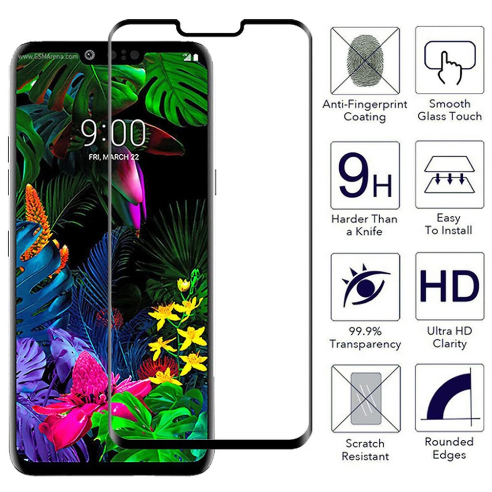 For LG G8 ThinQ - Full Coverage 3D Curved Tempered Glass Film Screen Protector - Image 3 of 4