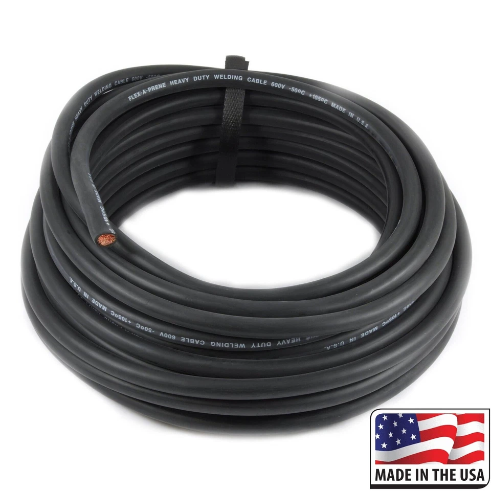 DIRECT WIRE AND CABLE Direct Flex-A-Prene 50 Foot of 2/0 Welding & Battery Cable Made In USA