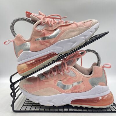NIKE AIR MAX 270 REACT PINK TRAINERS SIZE UK SUEDE