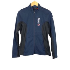 Spyder Womens Constant Full-Zip Sweater Fleece Jacket Medium Blue Embroidered