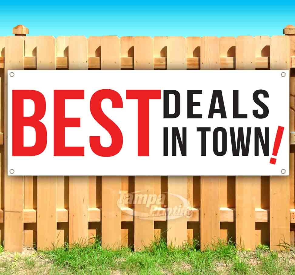 BEST DEALS IN TOWN Advertising Vinyl Banner Flag Sign Many Sizes USA SALE
