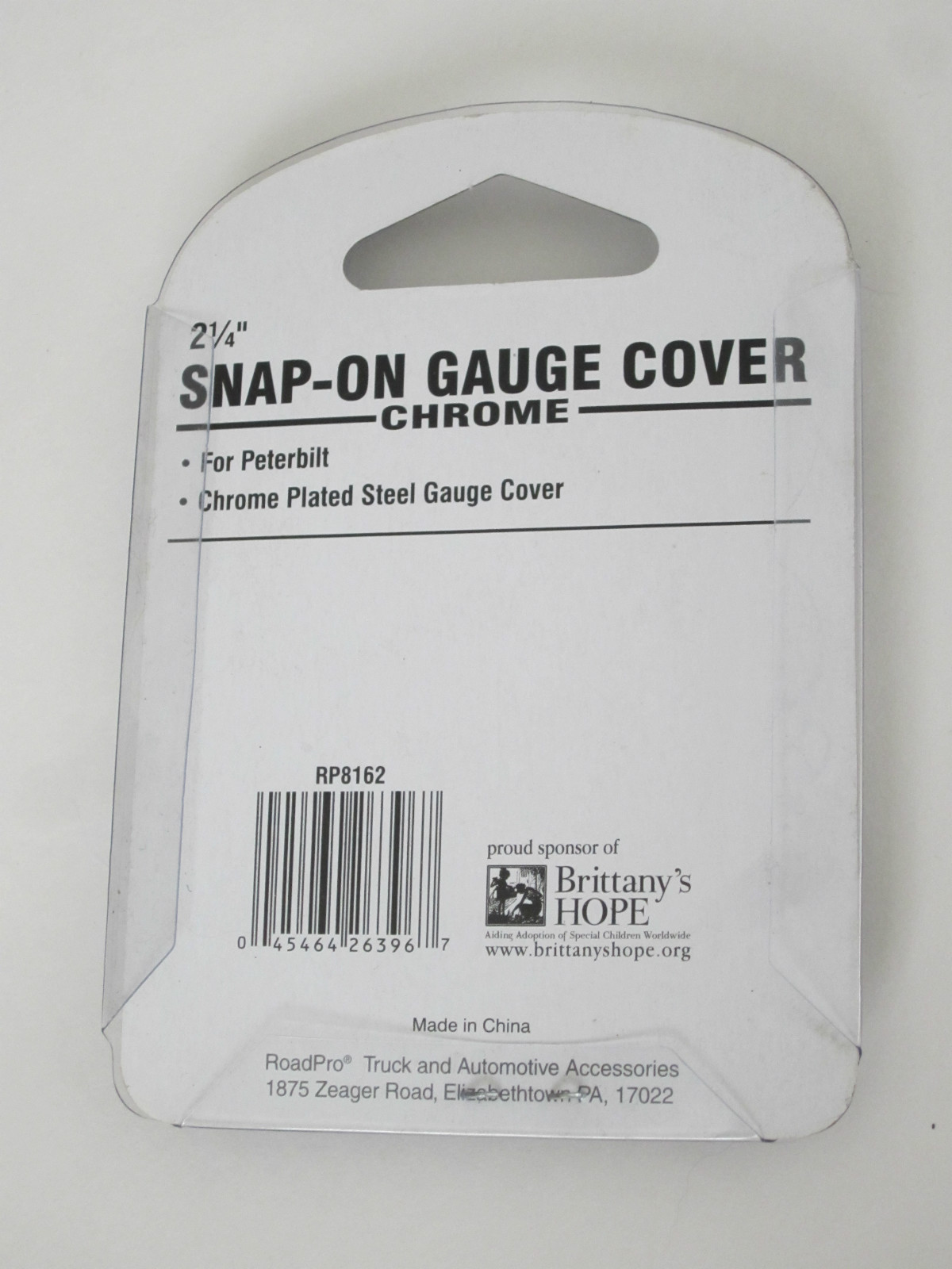 NEW Peterbilt 2-1/4" Snap-On Chrome Plated Steel Gauge Cover 