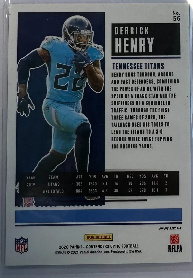 2020 Panini Contenders Optic - Season Ticket Derrick Henry #56 - Image 2 of 2