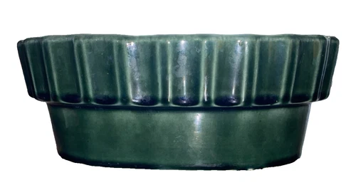 Vintage Hull USA I-21 Fluted Rim Oval Planter Dark Green
