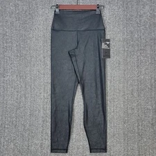 90 Degree By Reflex Leggings Womens S Black Embossed Print Hi Rise Ankle Length