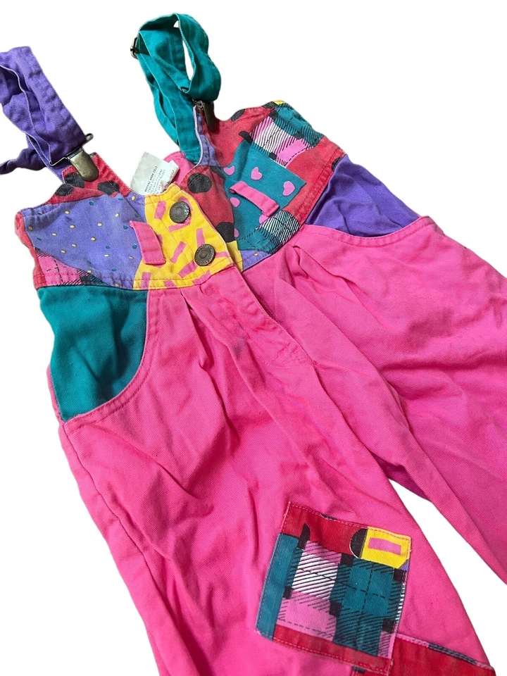 Mono plisado Little By Little de colección años 80 colorblock talla 3T NIÑAS vintage Foto 2 de 4