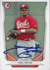 Phillip Phil Ervin Cincinnati Reds 2014 Bowman Signed Card