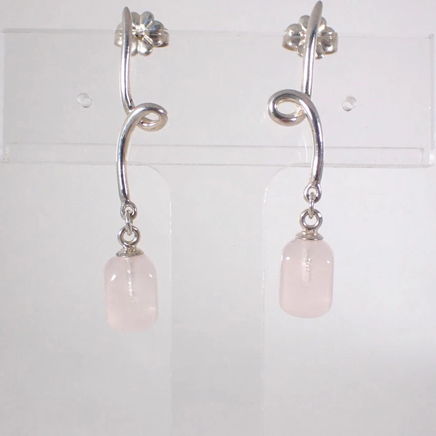 [Used] TIFFANY/Tiffany SV925 Rose Quartz Earrings/g503-49 - Image 2 of 4
