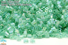 Miyuki Hexagon 2 Cut 11/0 Inside Dyed Lt.Fern Rainbow Hex-2780