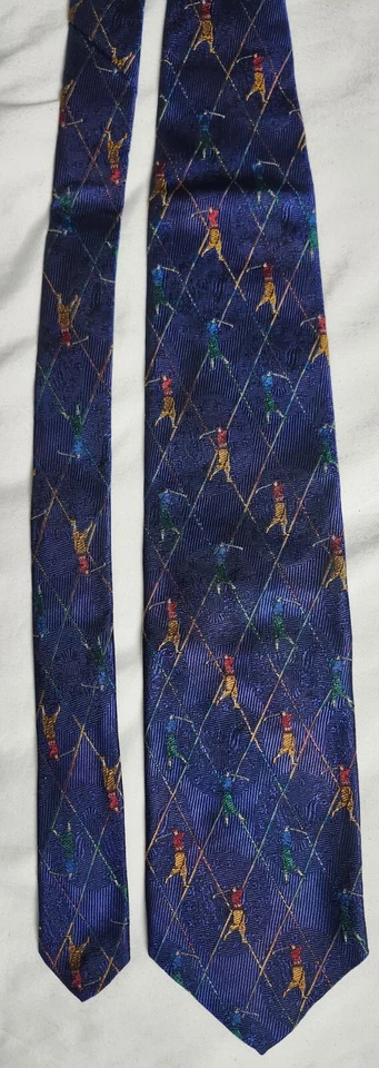 Corbata azul Robert Talbott cosida a mano seda a cuadros jugador de golf hecha en EE. UU. USGA Foto 3 de 4