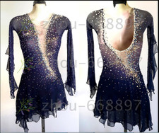 Competition Figure Skating Dress Girls Ice Skating Dresses navy handmade