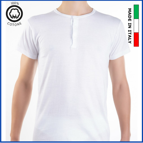 Serafino uomo maglia intimo t-shirt intima mezza manica corta maglietta  cotone | eBay