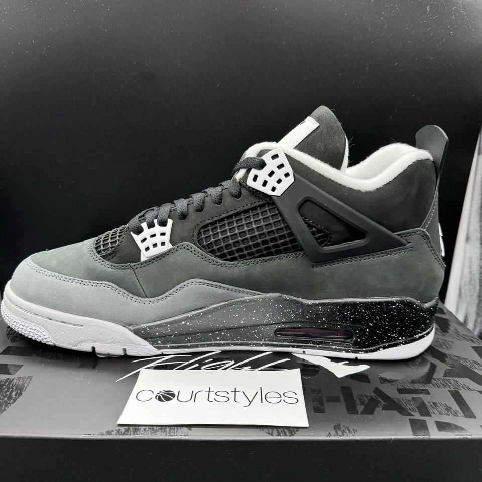Nuevo Nike Air Jordan 4 Retro Fear Negro Blanco FQ8138-002 Todas las Tallas Foto 3 de 4