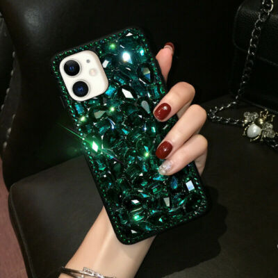 For iPhone 16 Pro Max 14 15 12 13 Bling Sparkle Glitter Full Diamond Case Cover