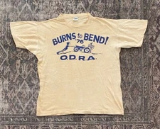 Vintage Burns To Bend O.D.R.A Motocross MX Racing T Shirt 1976 Boxy M AMA Oregon